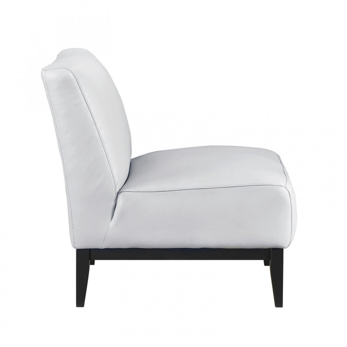 Murdock Accent Chair Silver Leather 