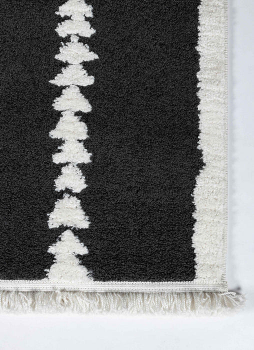Zelda Contemporary 9'10\" x 12'10\" Area Rug in Black Indoor Area  Rug 