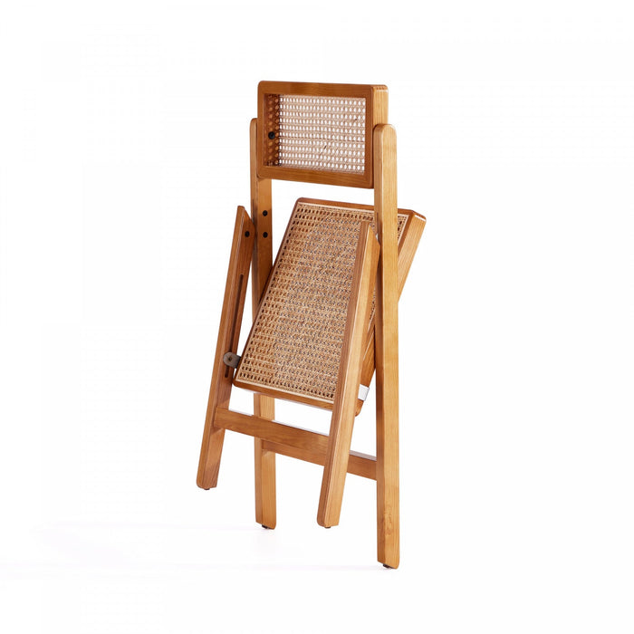 Pullman Industry Chic Wood Folding Chair in Natural - Set of 4 Dining Chair 