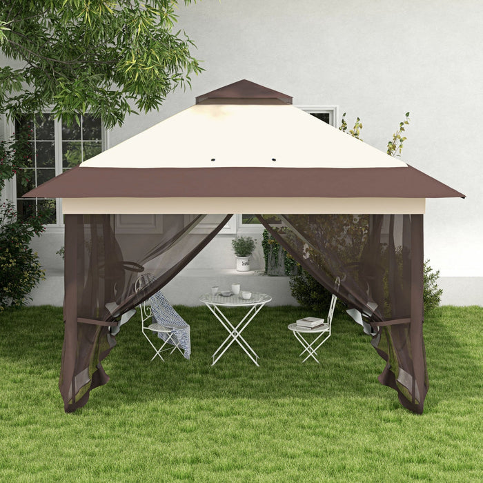 Outsunny 12' X 12' Foldable Pop-up Party Tent Instant Canopy Sun Shade Gazebo Shelter Steel Frame Ox