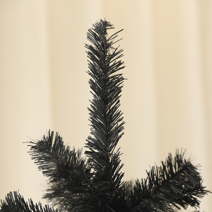 Homcom 5ft Artificial Christmas Tree With Auto Open, Steel Base, Black