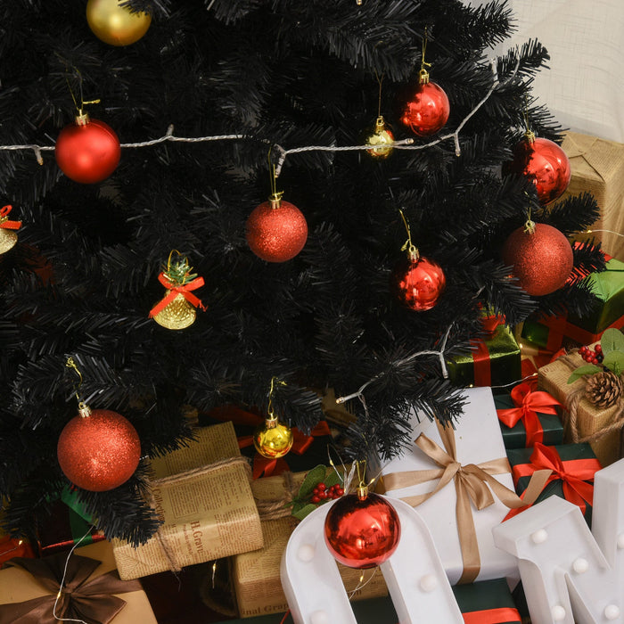 Homcom 7ft Artificial Christmas Tree With 1346 Branch Tips, Black 