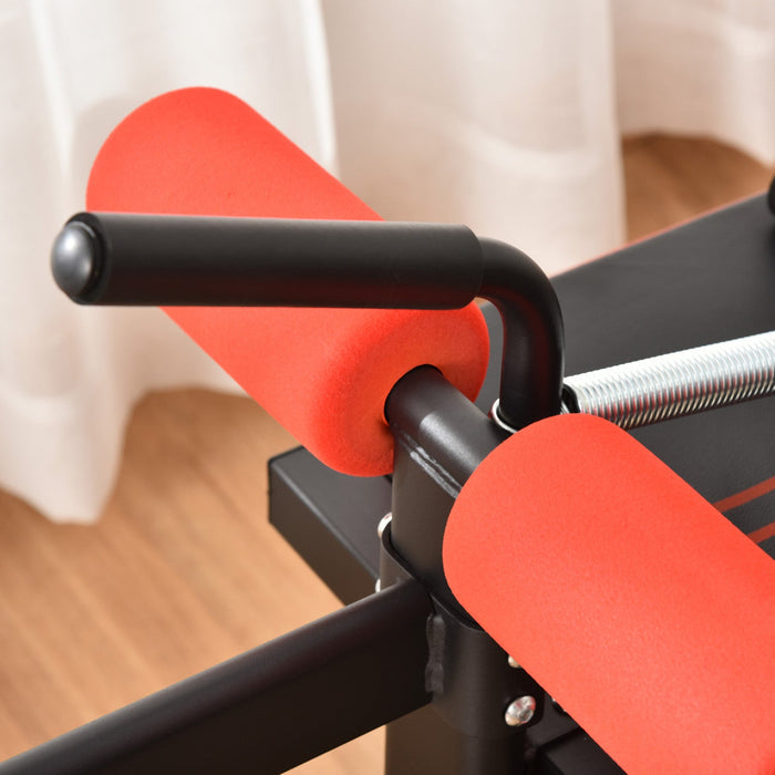 Soozier Sit Up Bench, Workout Bench Abdominal Trainer With Resistance Bands And Reverse Crunch Handl