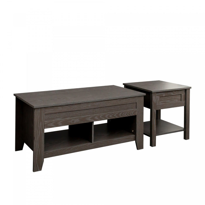 Strauss Lift-top Coffee & End Table Grey, Set Of 2 Occasional Table Package 
