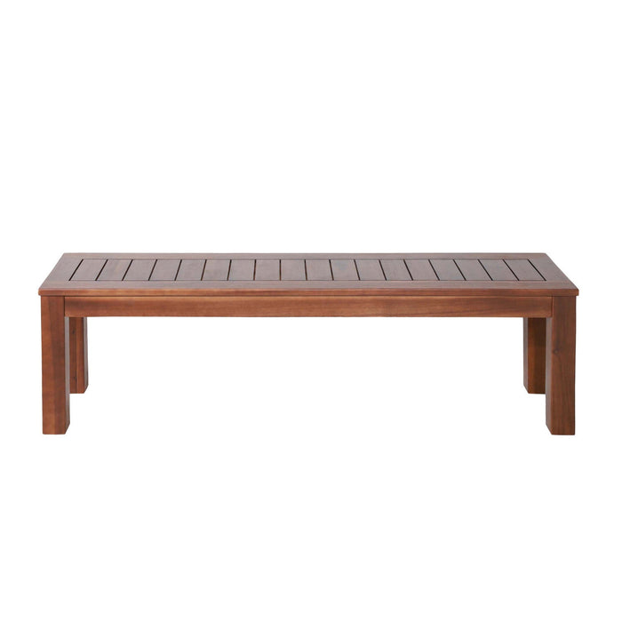 Georgia 61.75\" Slatted Acacia Wood Bench Set Of 2 - Dark Brown 