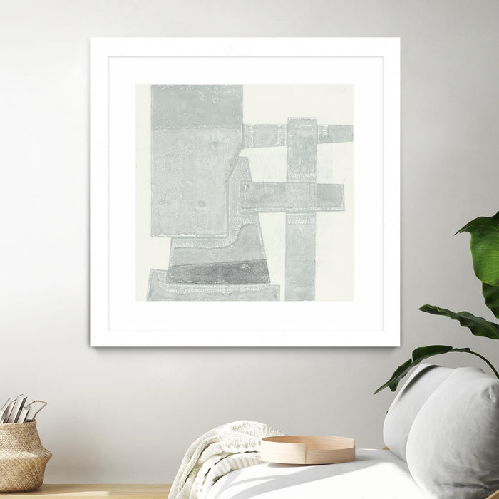 \"Orien\" Matted and Framed White 36x36 Wall Art