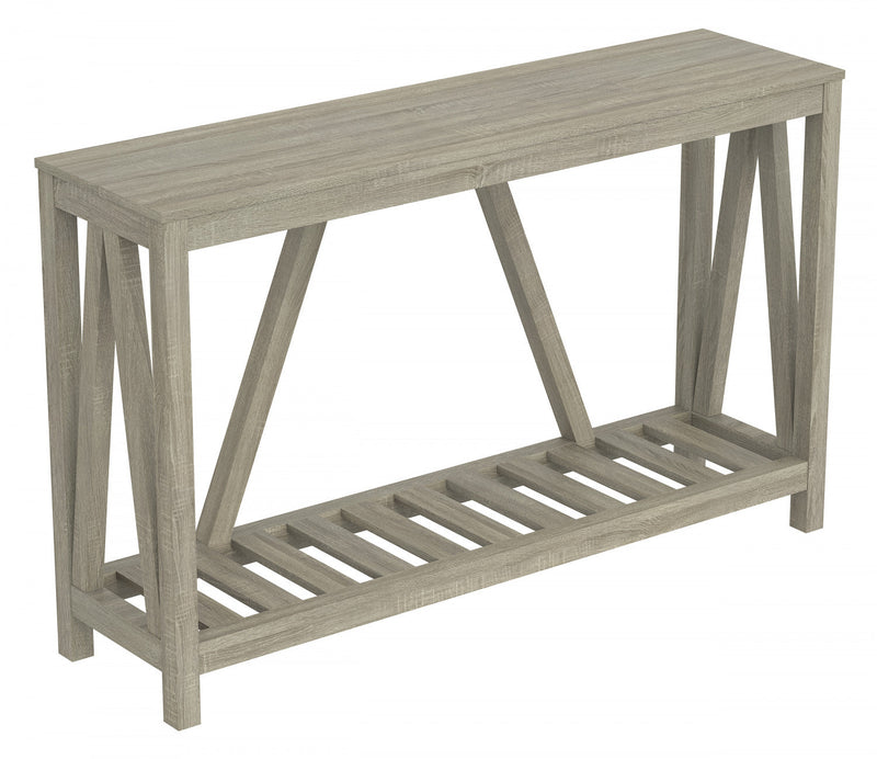 52” Console Table With 1 Shelf - Dark Taupe 