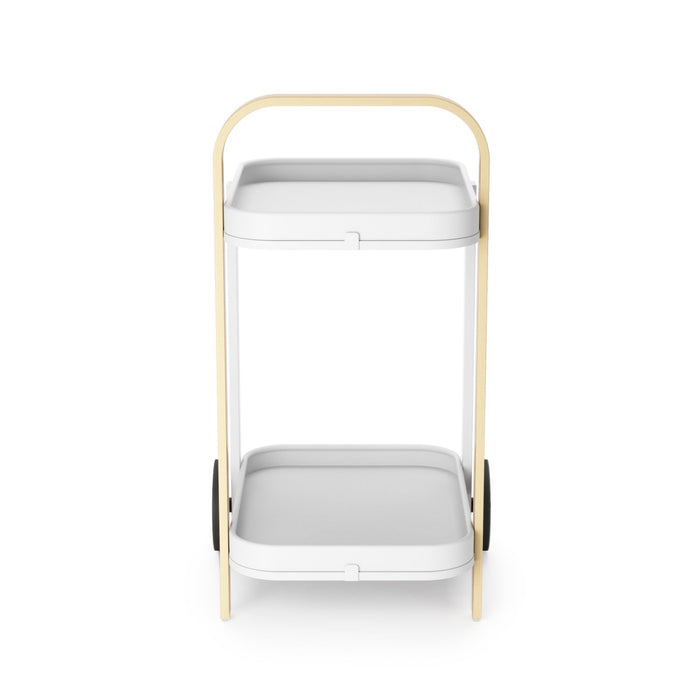 Umbra Modern Bellwood Steel Bar & Storage Cart - White and Natural