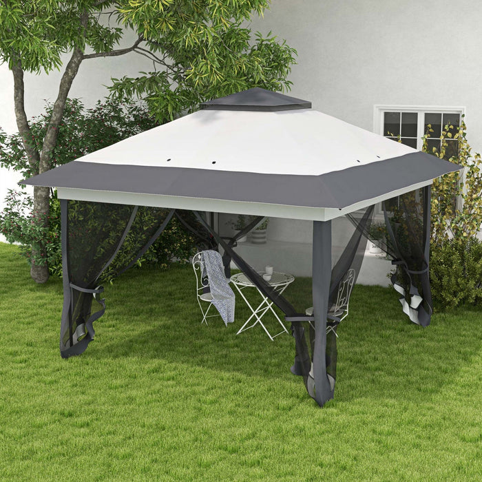 Outsunny 12' X 12' Foldable Pop-up Party Tent Instant Canopy Sun Shade Gazebo Shelter Steel Frame Ox