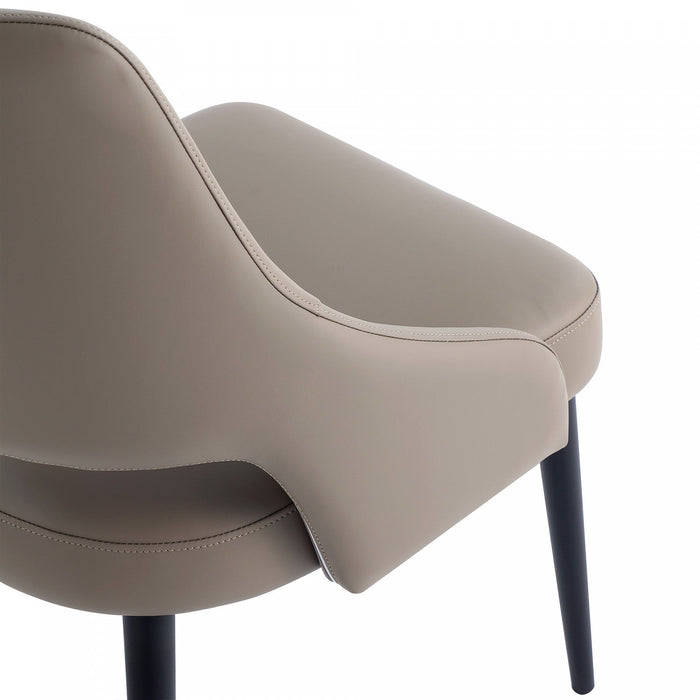 Tremont Modern Metal Vegan Leather Dining Chair in Taupe 