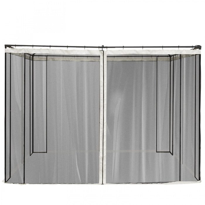 Outsunny Replacement Mosquito Netting For Gazebo 10' X 10' Black Screen Walls For Canopy With Zipper