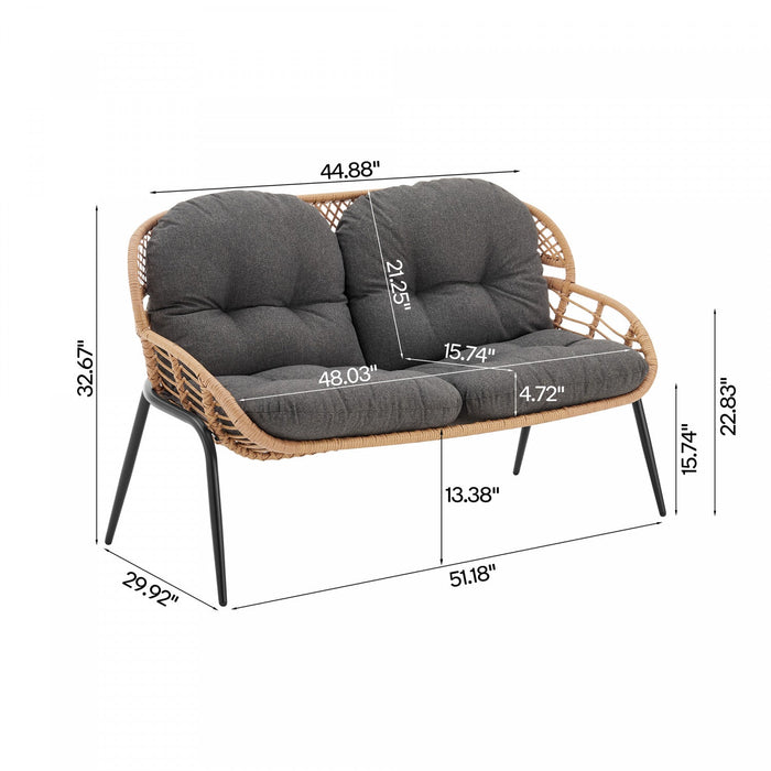 Pine Modern 4-Piece Conversation Set in Gray Patio Seating Package 