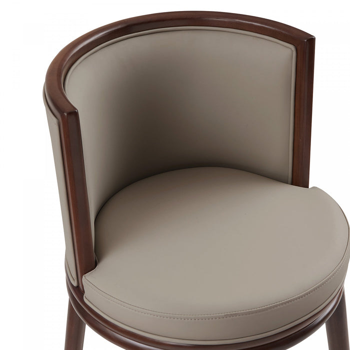 Evalyn Modern Wood Upholstered Counter Stool in Taupe 