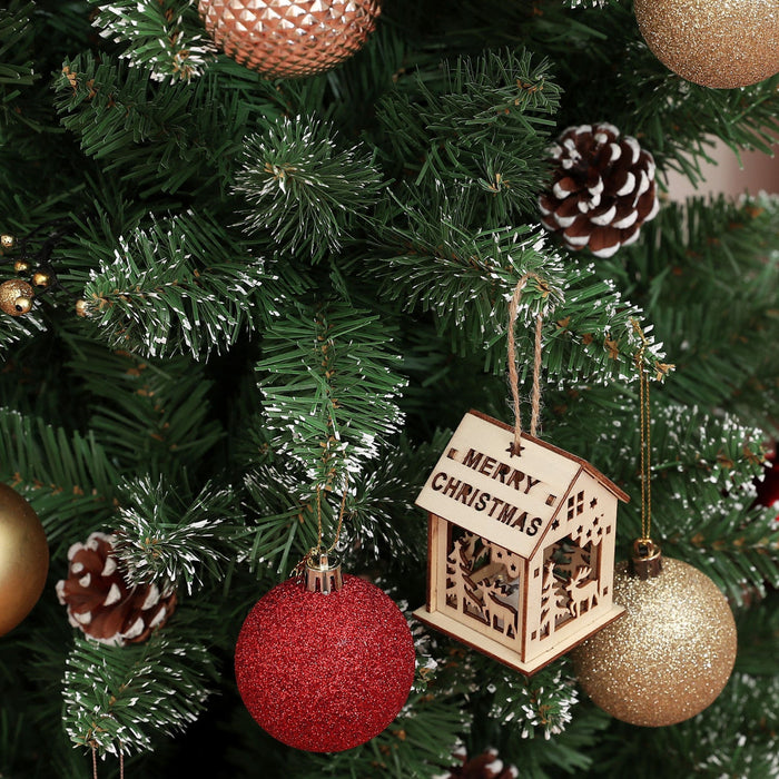 HOMCOM 6ft Artificial Pencil Christmas Tree w/ 618 Branches and Metal Base