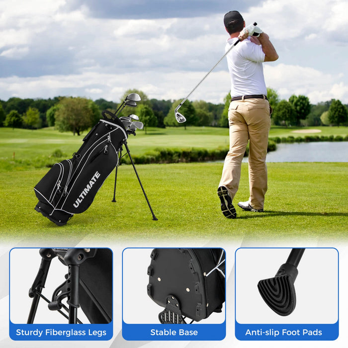 Costway Men's Complete Golf Clubs Package Set 10 Pieces Includes Alloy Driver Black