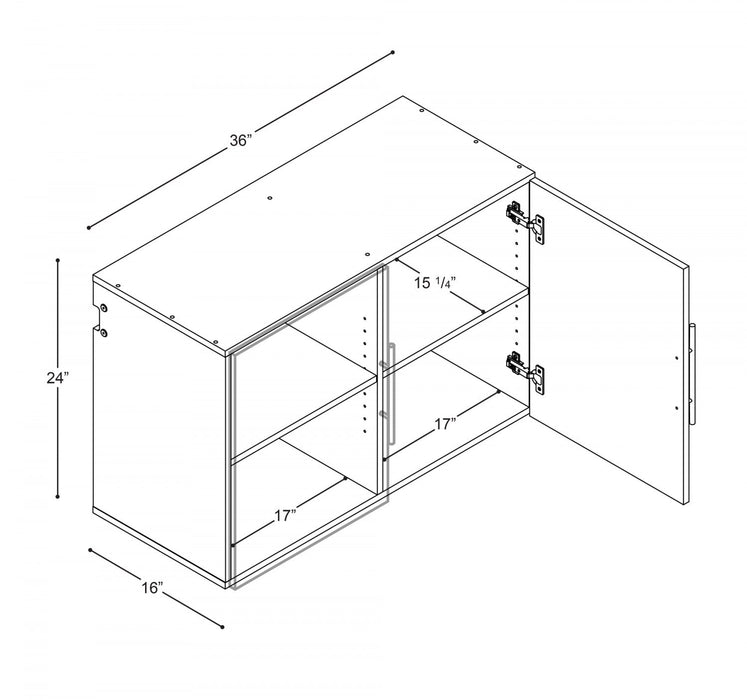 Hangups 36\" Upper Storage Cabinet - Light Grey
