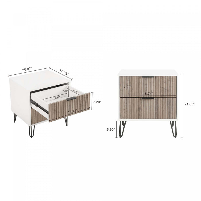 Dumbo Modern 2-Piece Dresser Set in Rustic Gray and White 