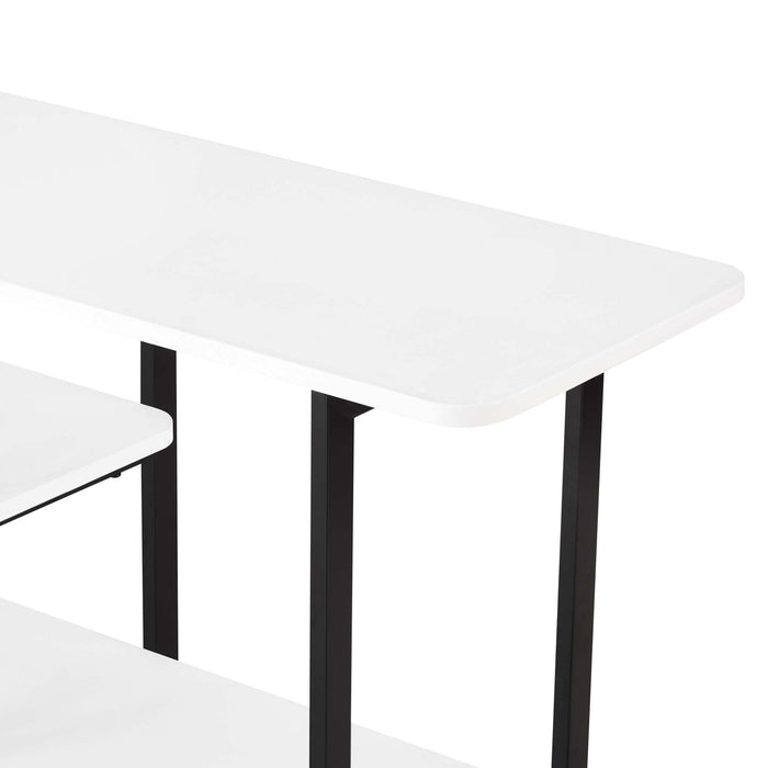 Celine Contemporary Modern 71\" Console Table in White (3-Shelf) 
