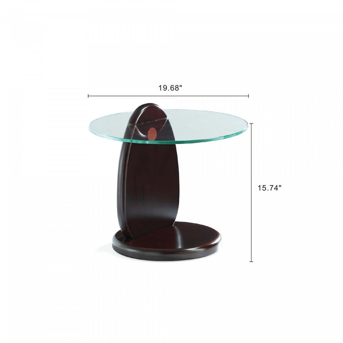 Artesia Modern Glam 2-Piece Coffee Table & End Table Set in Walnut 