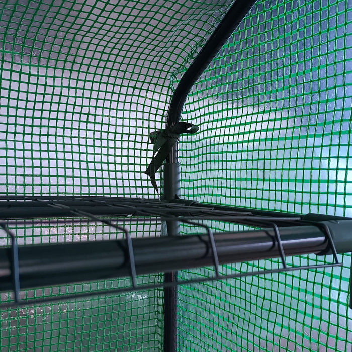 Outsunny 8' X 6' X 7' Portable Walk-in Greenhouse Hot House With 18 Shelves, Water/uv Resistant Weat