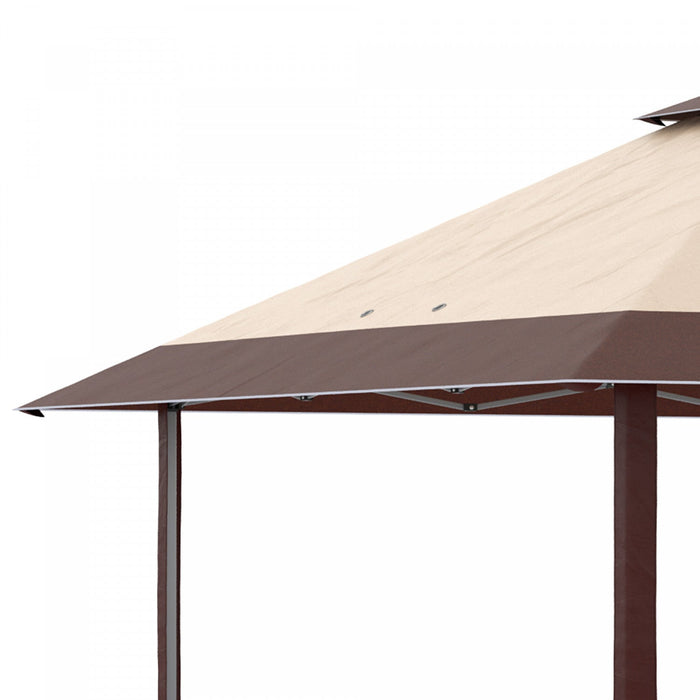 Outsunny 13' X 13' Outdoor Pop-up Party Tent Canopy With Top Vent, Khaki