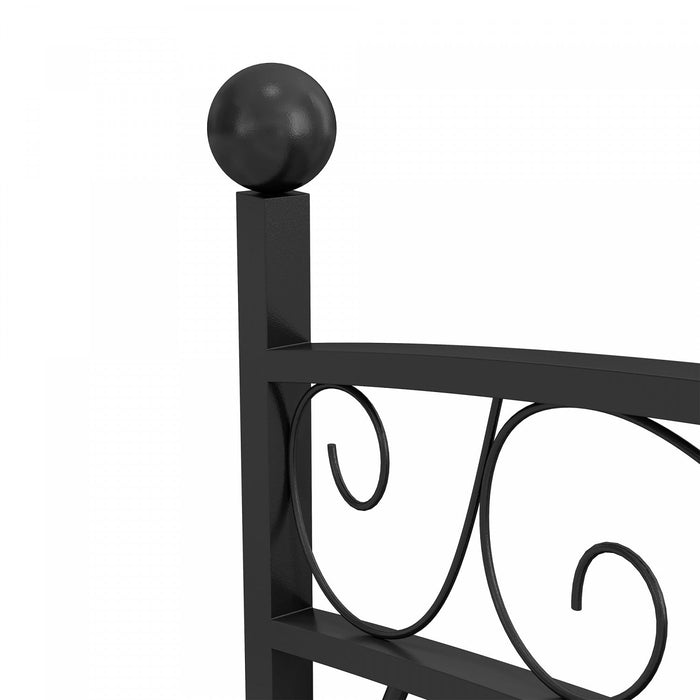 Outsunny 8' Metal Arch Garden Bridge With Siderails, Pond Bridge, Black