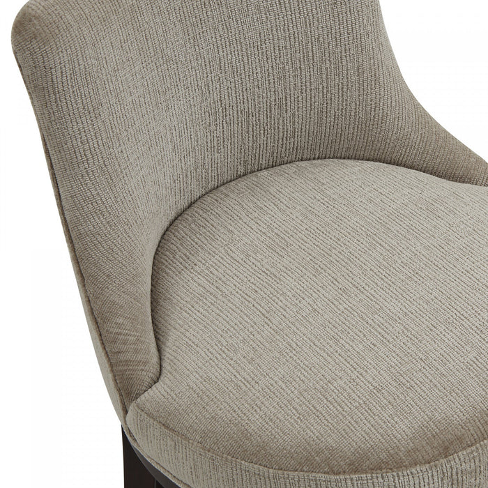 Lucia Modern Wood Upholstered Chenille Barstool in Taupe Bar Stool 