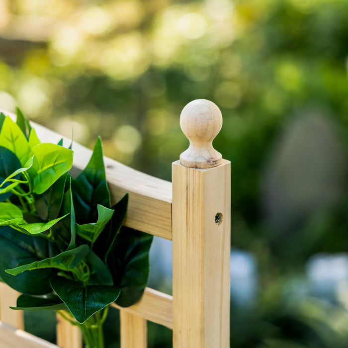 Outsunny Raised Garden Bed w/ Trellis Wood Garden Planter Box Natural Wood