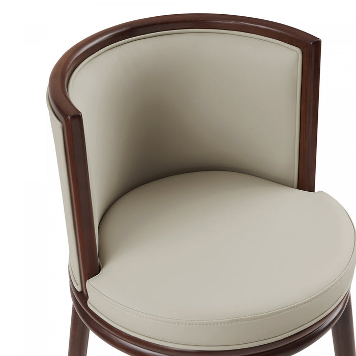 Evalyn Modern Wood Upholstered Counter Stool in Stone 
