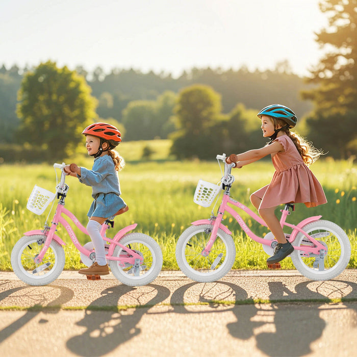 Costway 12" Kid's Bike For 3-4 Years Old Children Bicycle With Front Handbrake Red