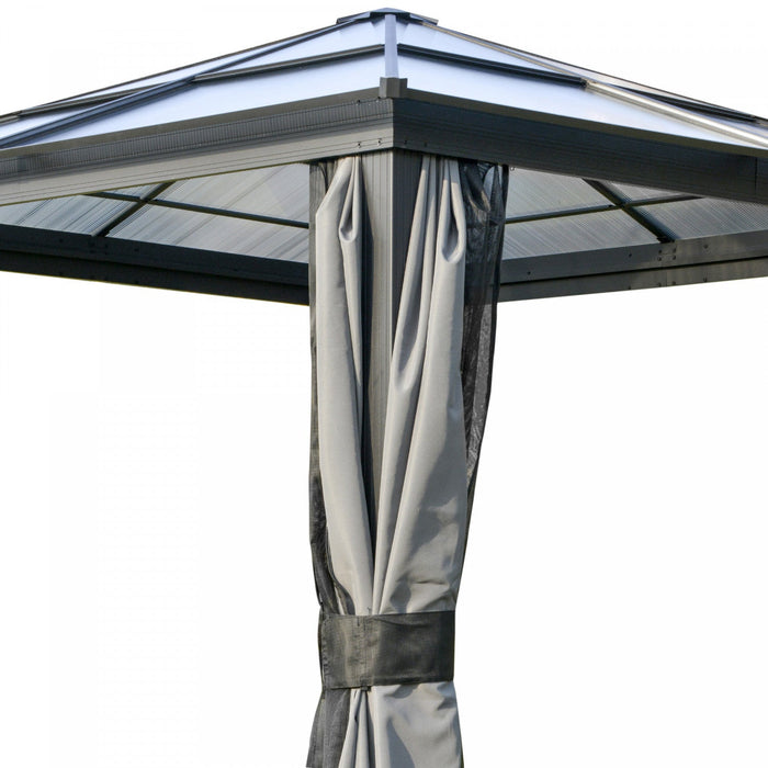 Outsunny 10' X 10' hardtop Gazebo Canopy With Polycarbonate Roof, Aluminum Frame, Permanent Pavilion