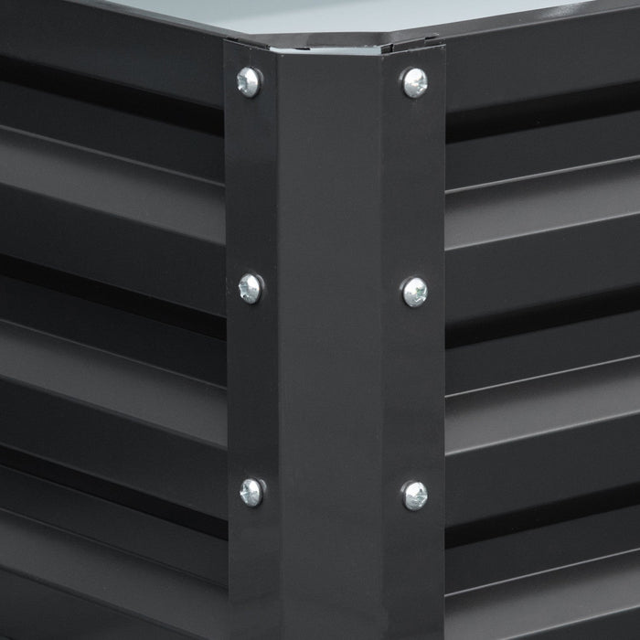 Outsunny 4' X 2' X 1' Raised Garden Bed, Galvanized Steel Planter Box For Vegetables, Flowers, Herbs