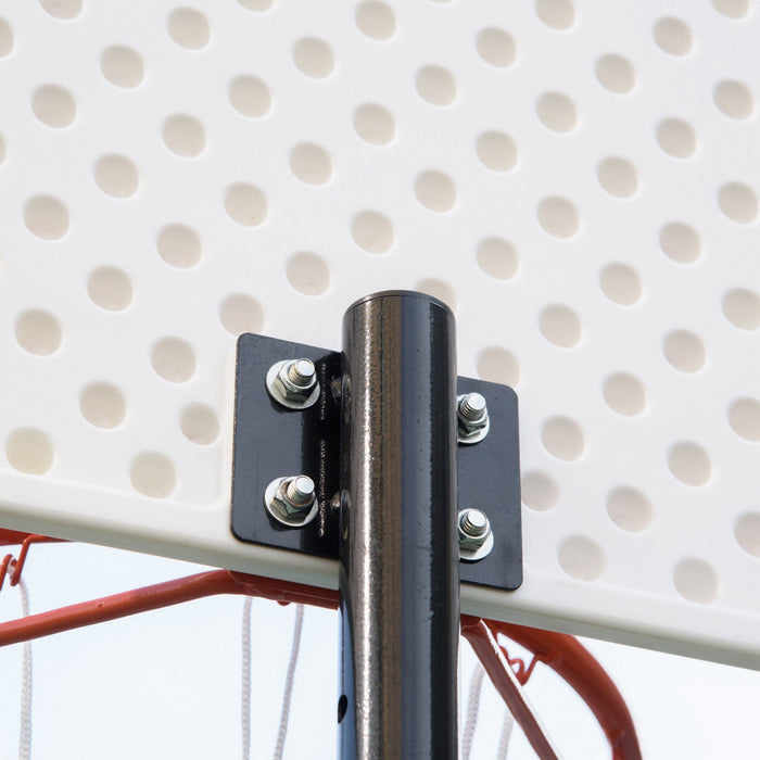 Homcom 7-8.5ft Portable Basketball Hoop With 27.5" Backboard, White