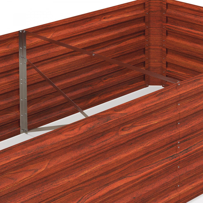 Outsunny Raised Garden Bed Metal Planter Box with Reinforced Rods, Rustic Brown