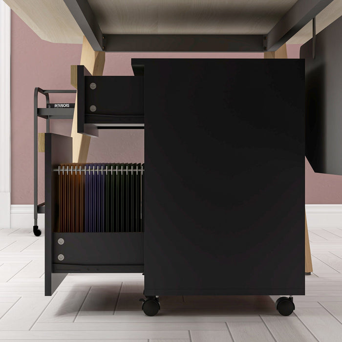 Vinsetto File Cabinet, Printer Stand With 2 Drawers And 5 Wheels