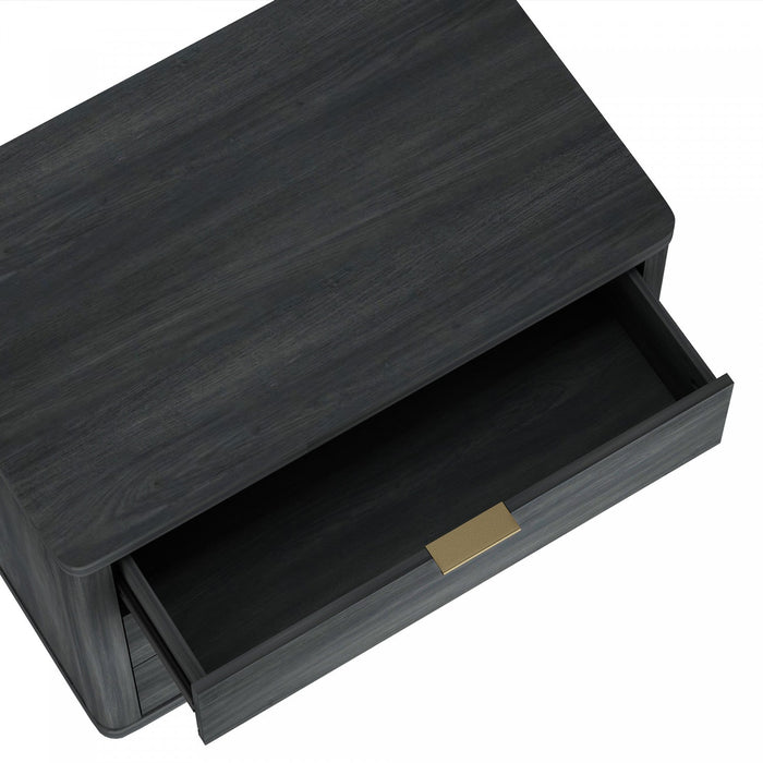 Evelyn Modern 32\" Nightstand in Charcoal Gray (3-Drawer) 