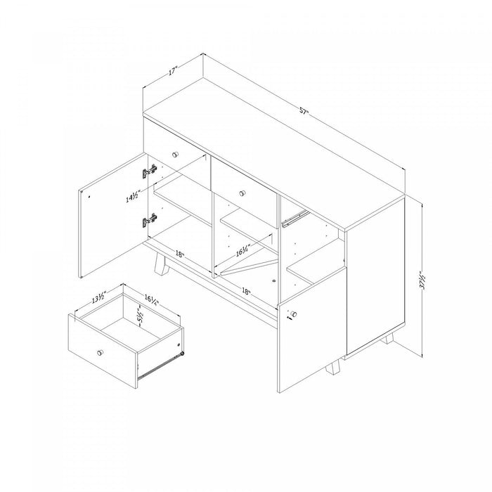 Bellami Buffet with Wine Storage - Nordik Oak  