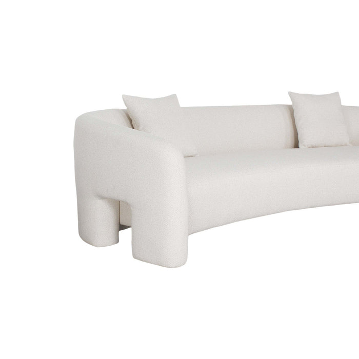 Sylvia Modern Glam 104\" Tweed Loveseat in Ivory 