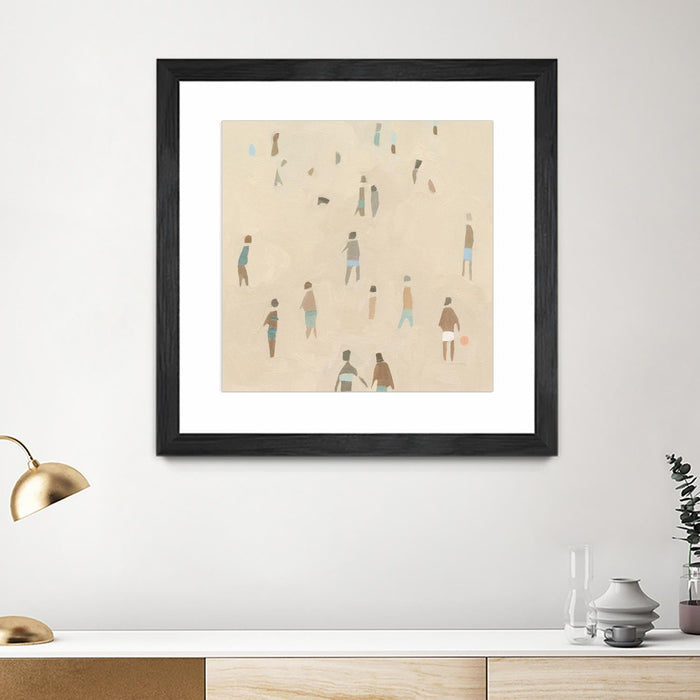 \"Beach Goer Iv\" Matted and Framed Black 36x36 Wall Art
