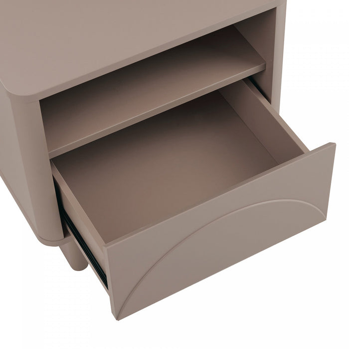 Ella Modern 20\" Nightstand in Mocha (1-Drawer) - Set of 2 