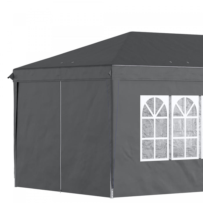 Outsunny 10' X 20' Pop Up Canopy With 6 Walls, Outdoor Easy Up Canopy Party Tent With Steel Frame, D