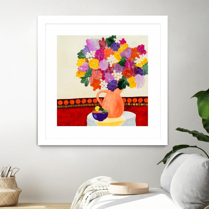 \"Taking In The Love\" Matted and Framed White 36x36 Wall Art