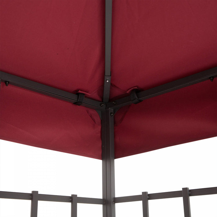Outsunny 9.8' X 9.8' Square 2-tier Gazebo Replacement Canopy, Top Cover Outdoor Garden Sun Shade She