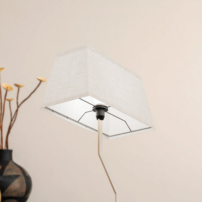 25\" Gold Angled Brass Table Lamp with Texxtured Shade 