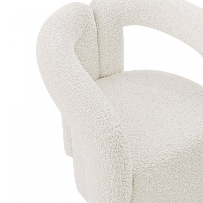 Darian Modern Boucle Lounge Chair in White - Set of 2 
