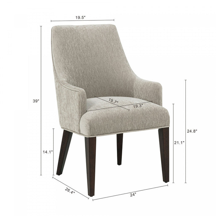 Beever Modern 6-Piece Dining Chair Set in Taupe 