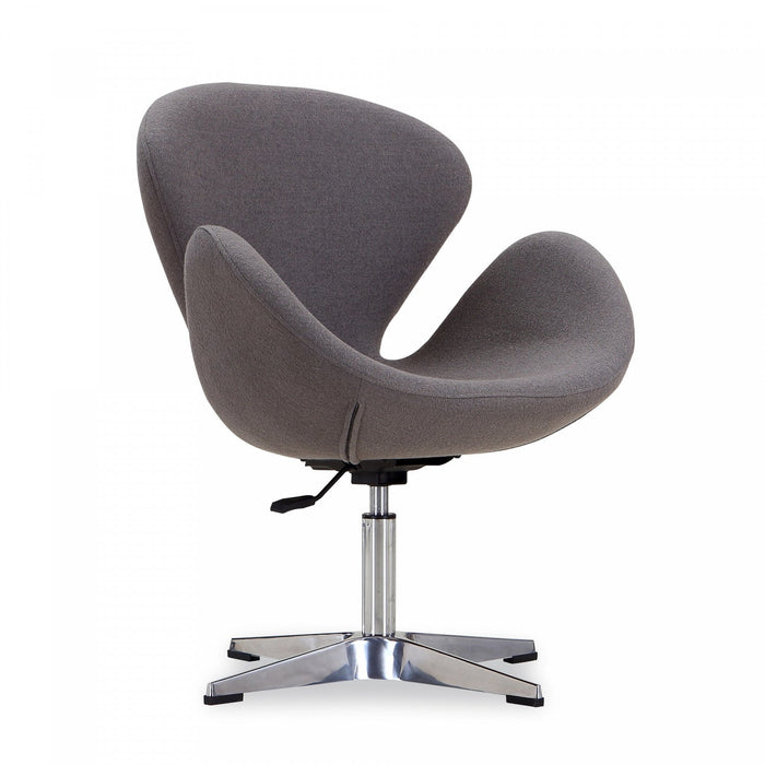 Raspberry Modern Upholstered Swivel Lounge Chair in Gray - Set of 2 Accent Chair 