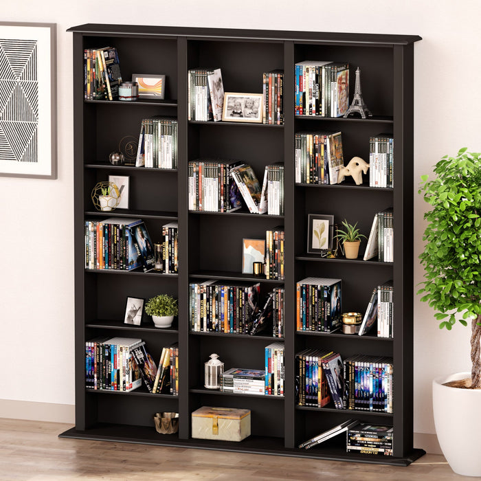 27 Adjustable Shelves Multimedia Storage - Black 