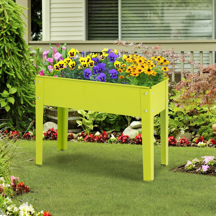 Costway 24" Raised Garden Bed With Legs Metal Elevated Planter Box Drainage Hole Backyard Green