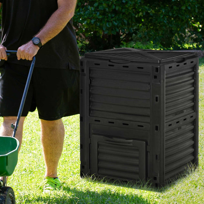 Outsunny Garden Compost Bin Large Outdoor Compost Container 80 Gallon Fast Creation Of Fertile Soil 